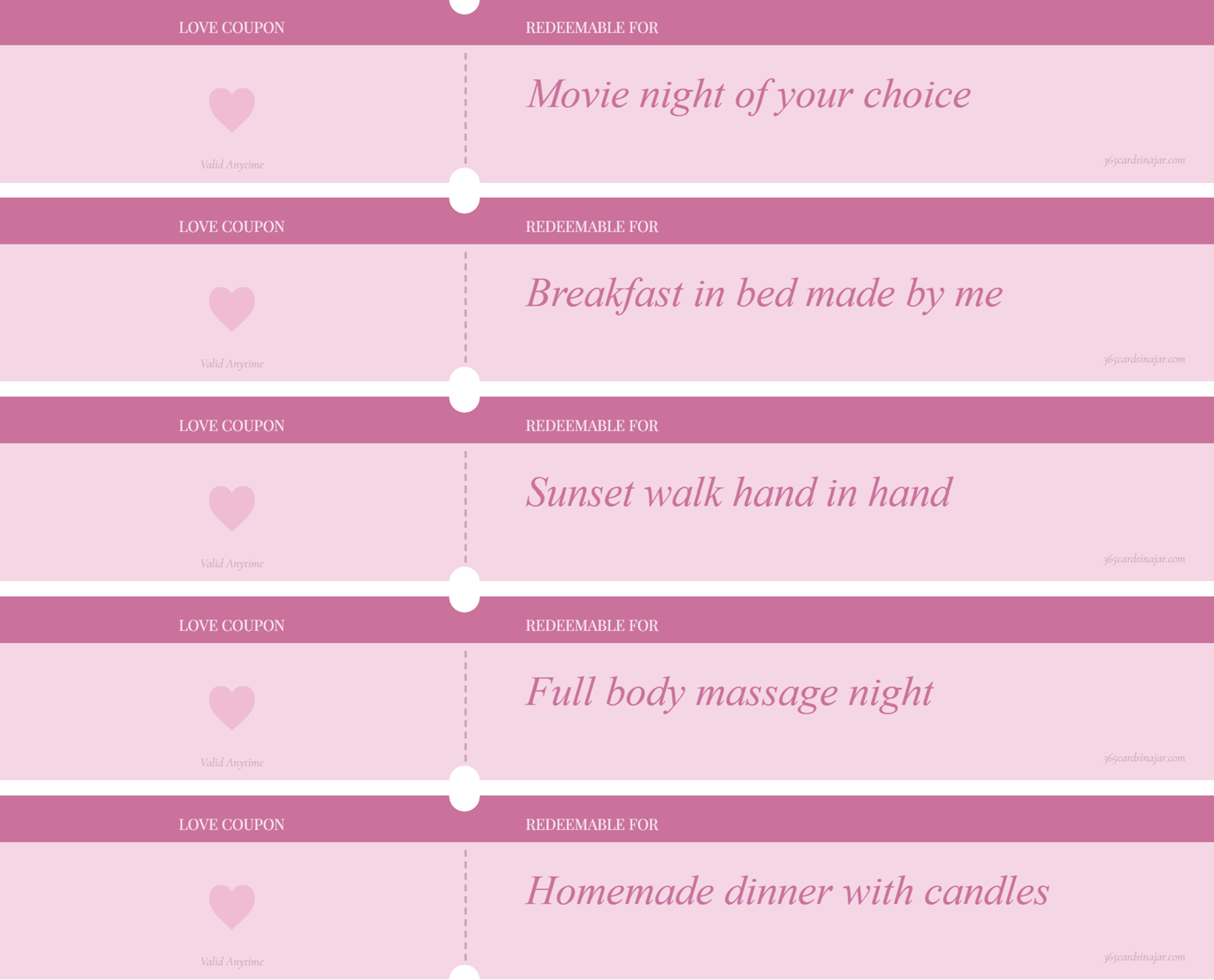 Date Jar Printable Examples